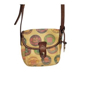 Vintage Dooney & Bourke Multicolor Coated Canvas Mini Crossbody Bag Purse